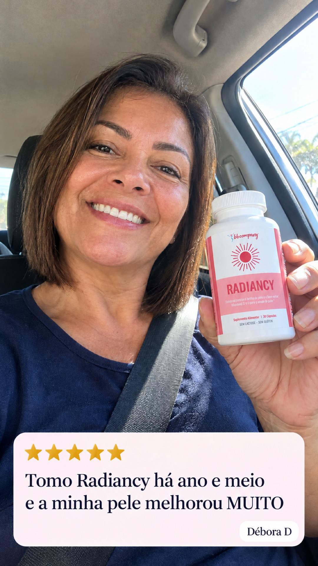 Cliente a mostrar o resultado com o Radiancy